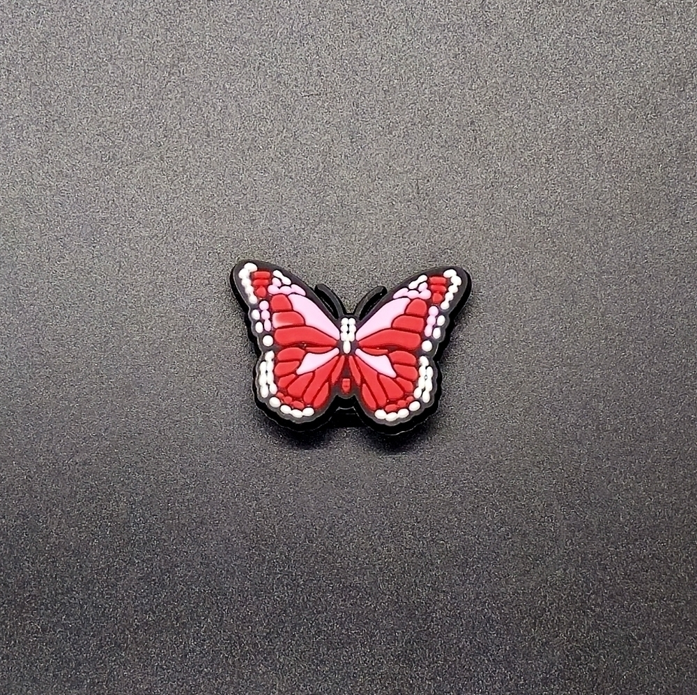 (5/$15) Red Butterfly Croc Charm
